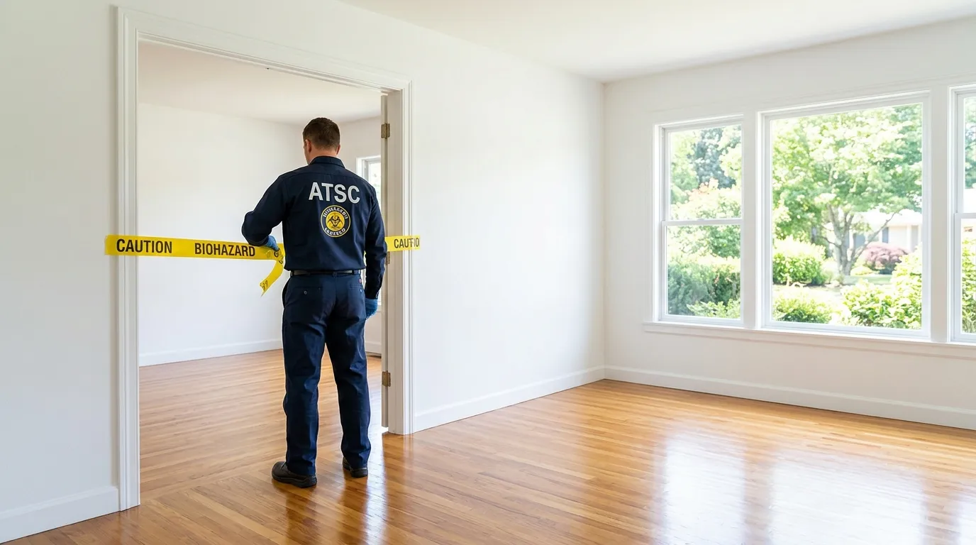 Certified biohazard cleanup crew performing Decomposition Cleanup in Deerfield